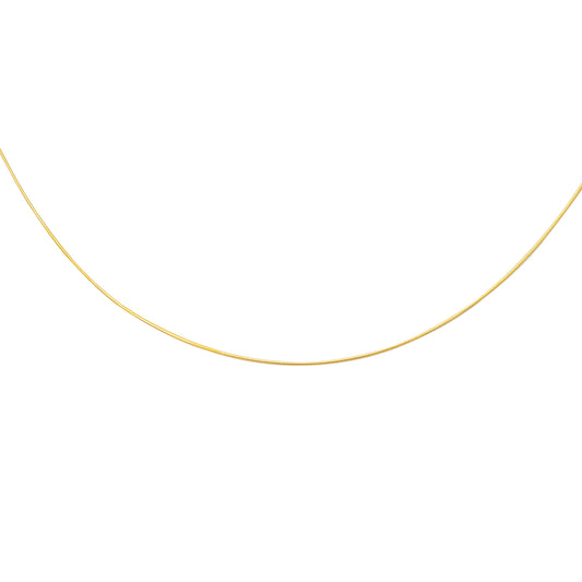 14K Gold 1mm Round Omega with Screw Back Lock
