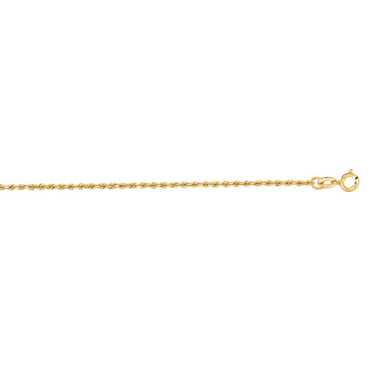 14K Gold 1.4mm Diamond Cut Royal Rope Chain