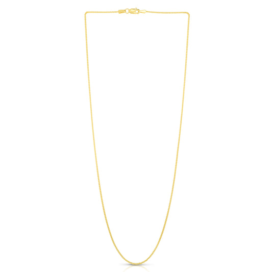 14K Gold 1mm Round Wheat Chain