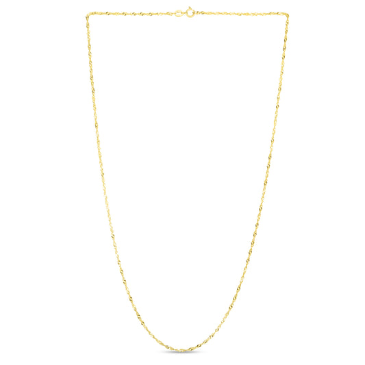 14K Gold 1.3mm Singapore Chain