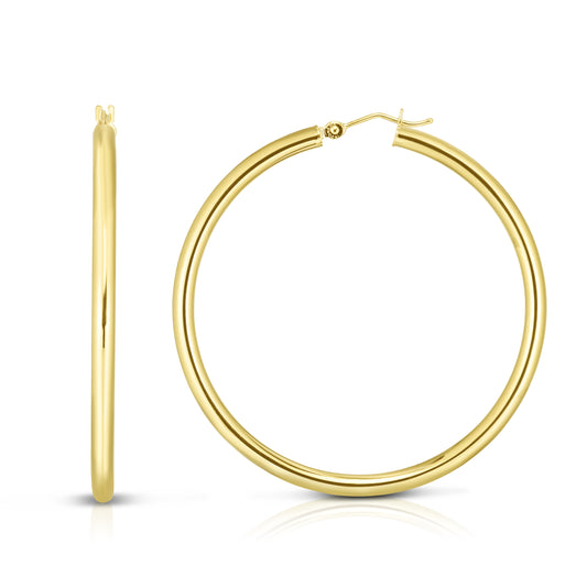 14K Gold 3x50mm Hoops