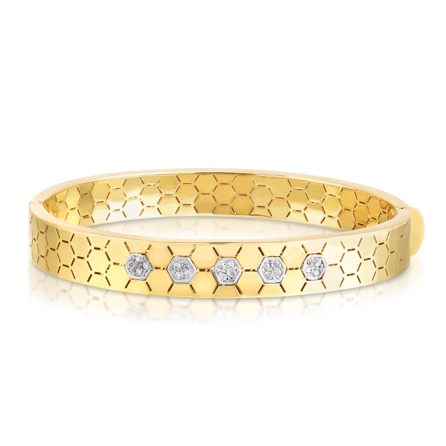 14K Diamond Honeycomb Bracelet