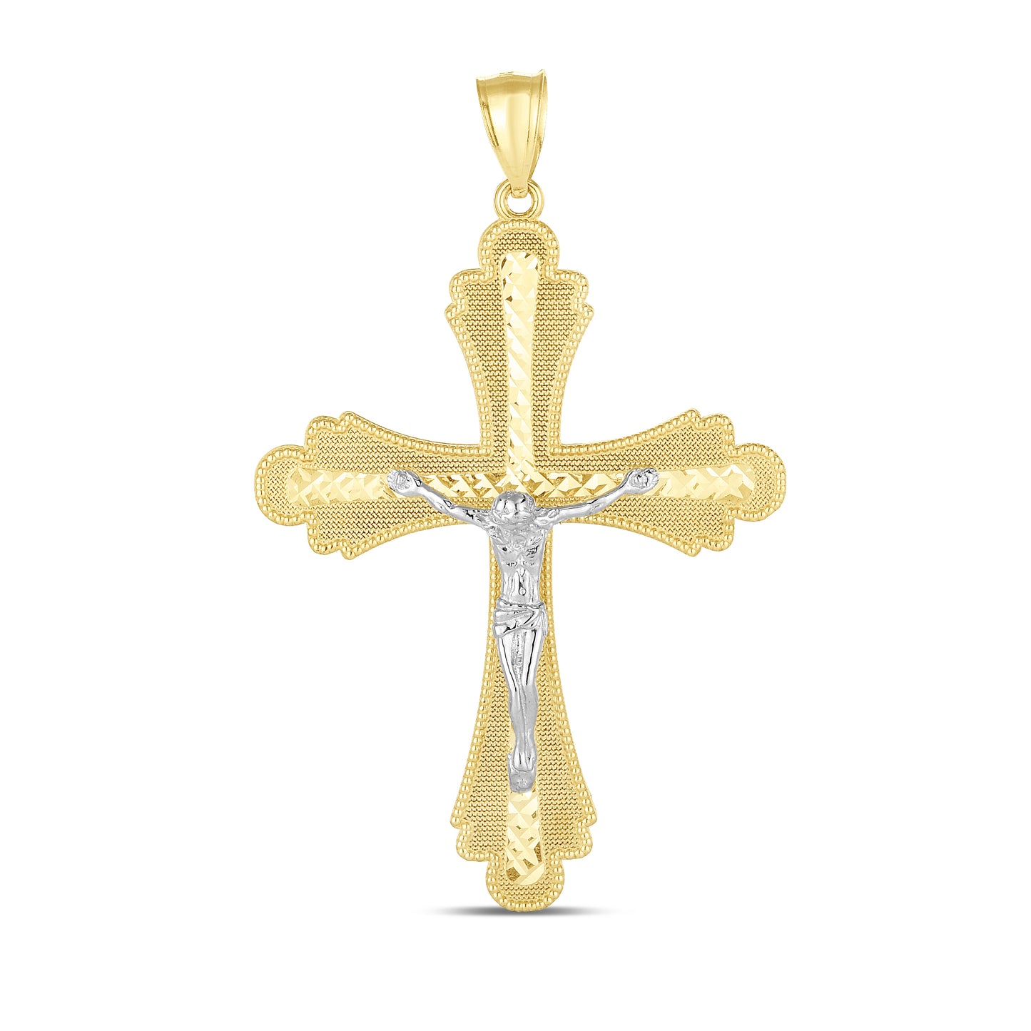 14K Two-tone Cross Pendant