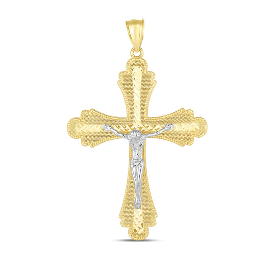 14K Two-tone Cross Pendant