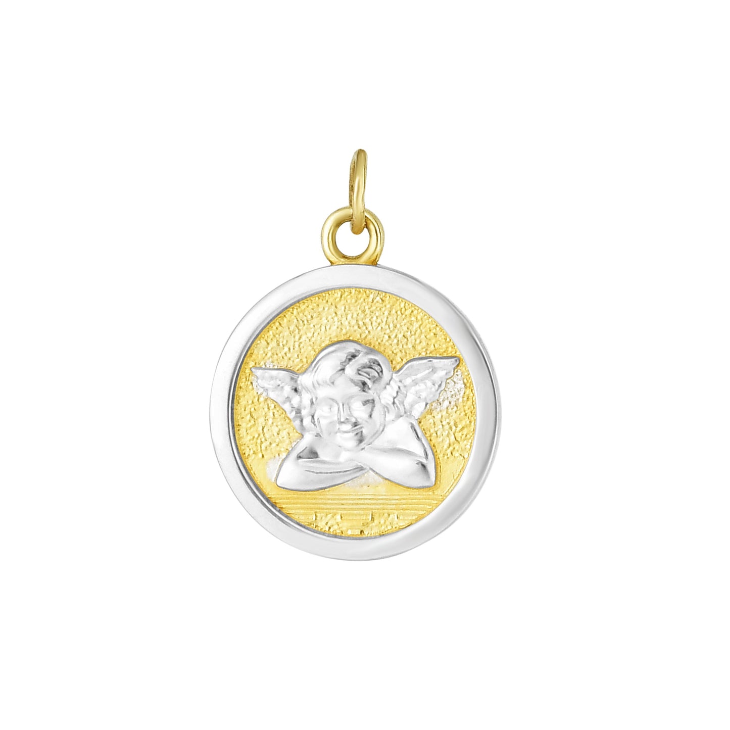 14K Gold Angel Religious Medal