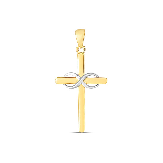 14K Two-tone Cross Pendant