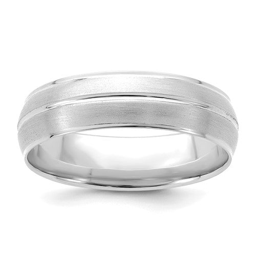 Comfort Fit Brushed/Polished Center Line Wedding Band Size 9