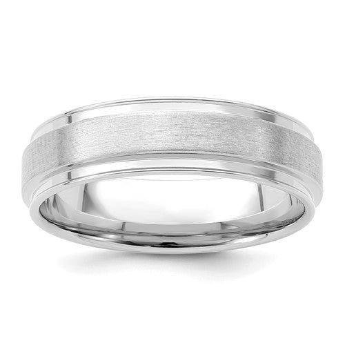 Comfort Fit Fancy Wedding Band in 14K White Gold — 6mm, Size 10