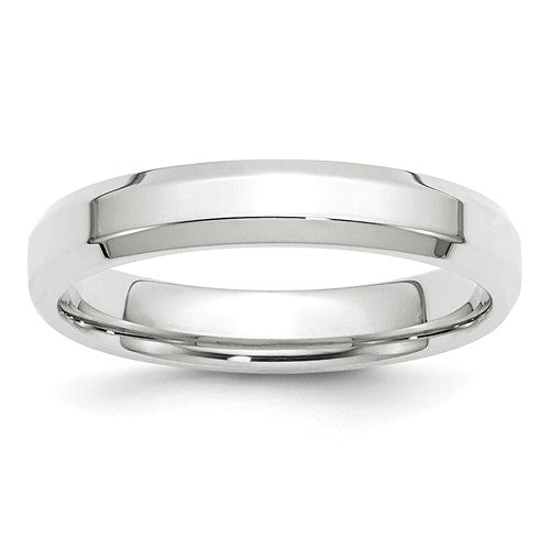 Comfort Fit Wedding Band in 14K White Gold — 4mm, Size 9