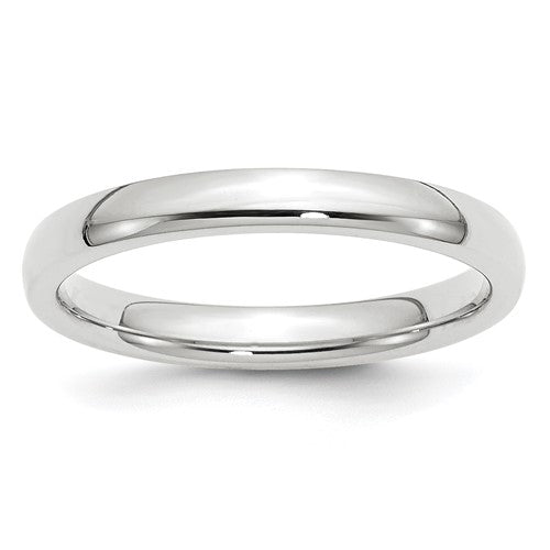 Comfort Fit Wedding Band in 14K White Gold — 3mm, Size 9