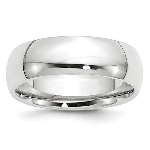 Comfort Fit Wedding Band in 14K White Gold — 7mm, Size 12