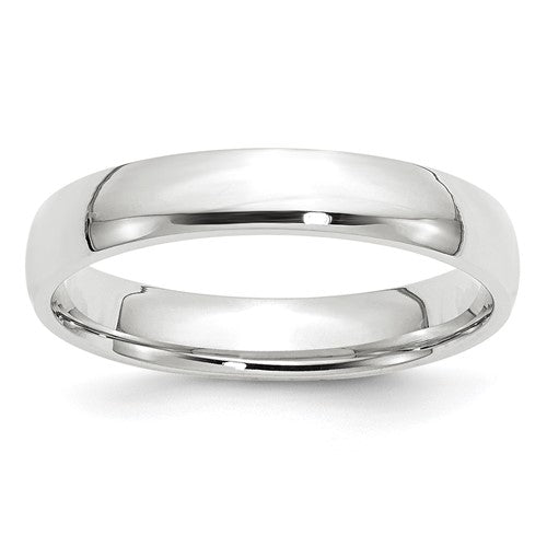 Comfort Fit Wedding Band in 14K White Gold — 4mm, Size 4