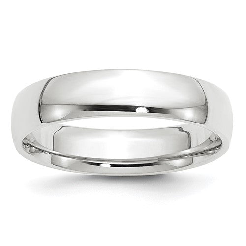 Comfort Fit Wedding Band in 14K White Gold — 5mm, Size 9