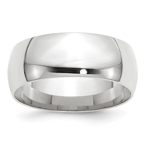 Comfort Fit Wedding Band in 14K White Gold — 8mm, Size 7