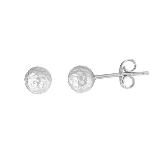 14K Gold 5mm Crystal Cut Post Earring