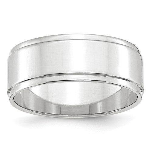 Flat with Step Edge Wedding Band Size 12