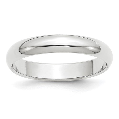 Half-Round Wedding Band in 14K White Gold — 4mm, Size 4
