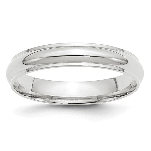 Half-Round Wedding Band in 14K White Gold — 4mm, Size 6.5