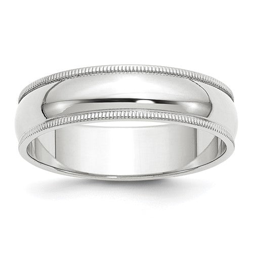 14K White Gold Band Ring