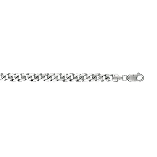 Miami Cuban Chain Bracelet in 14K White Gold — 8.5 Inches, 6.5mm