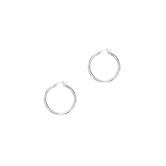 14K Gold 3x30mm Hoops