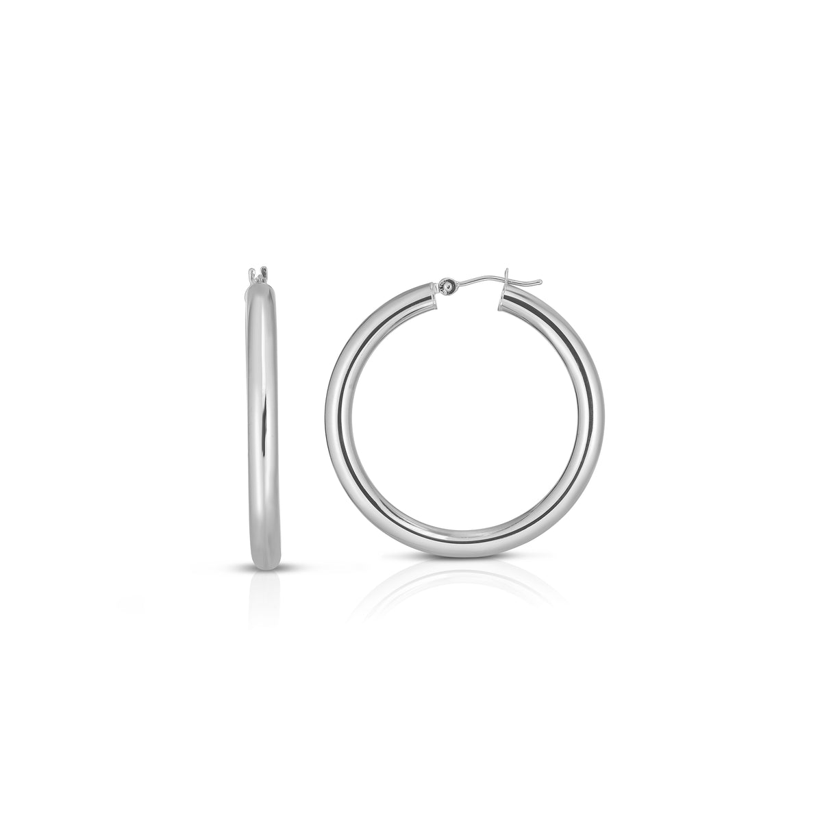 14K White Gold Earring