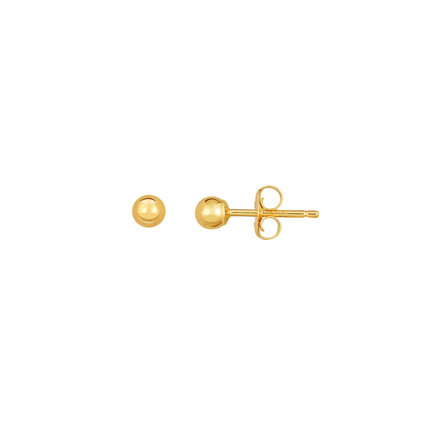 10K Gold Polished 4mm Ball Stud Earring