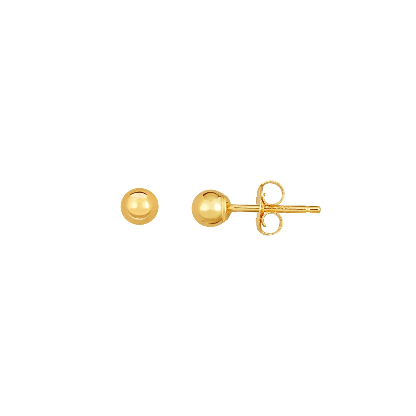 10K Gold Polished 5mm Ball Stud Earring