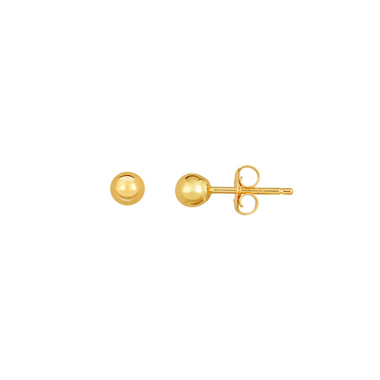 10K Gold Polished 5mm Ball Stud Earring