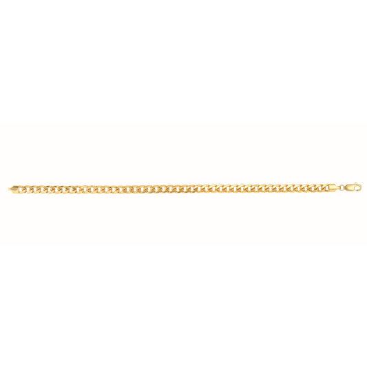 Semi-Solid Miami Cuban Chain Bracelet in 10K Yellow Gold — 8.5 Inches, 4.5mm