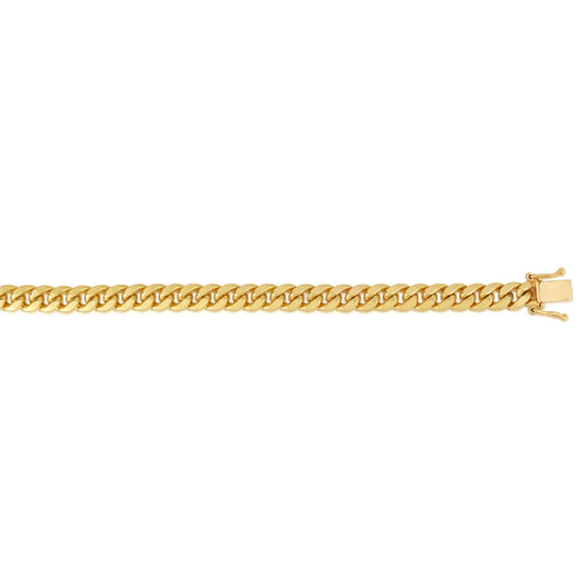 Classic Miami Cuban Chain Bracelet in 10K Yellow Gold — 8.5 Inches, 8.2mm