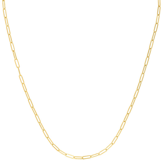 10K Gold 2.5mm Paperclip Chain