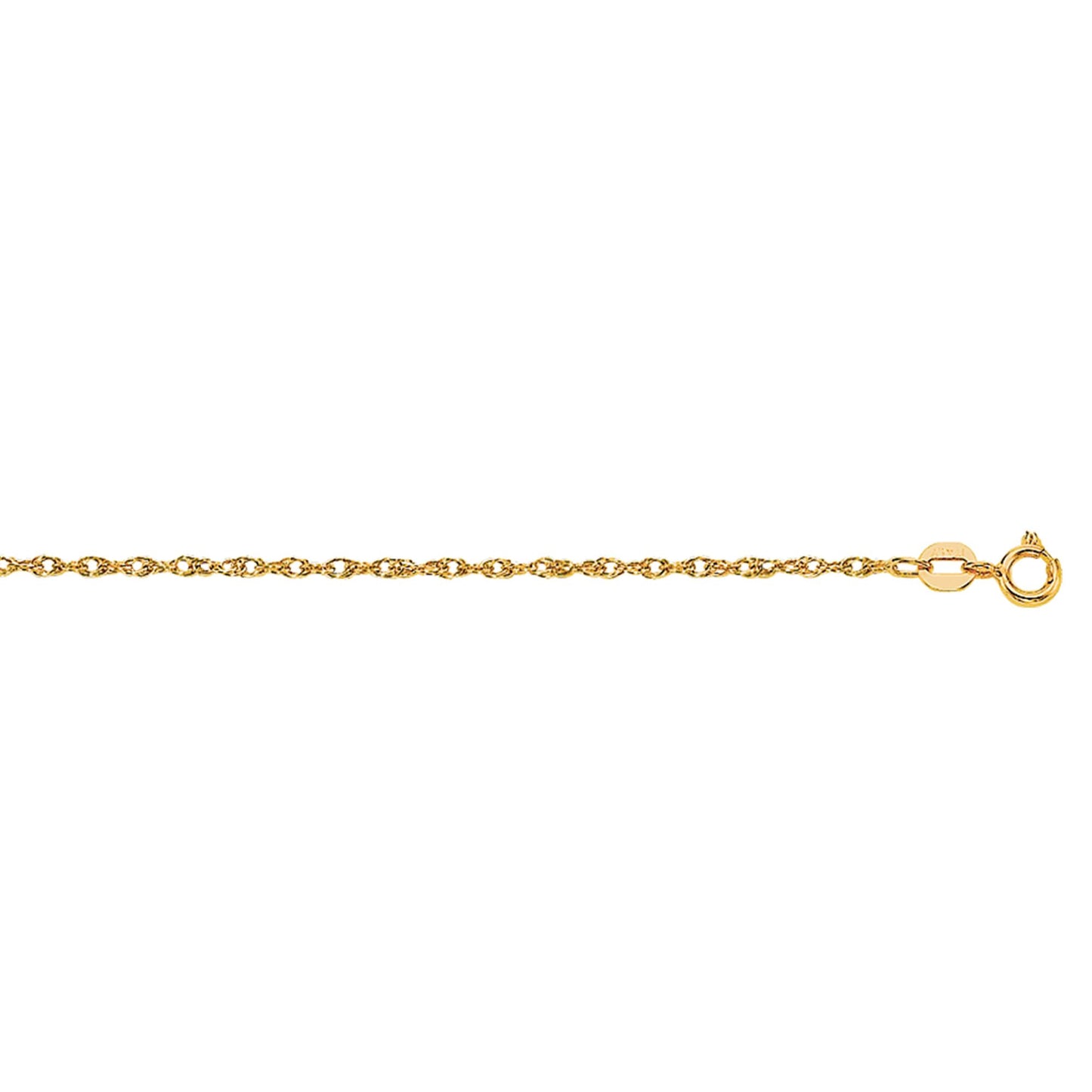 10K Gold .95mm Machine Rope Chain Carded